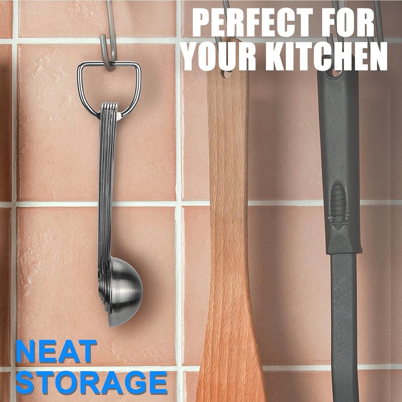 Measuring Spoons, Premium Heavy Duty Stainless Steel Measuring Spoons Cups Set, Small Tablespoon with Metric and US Measurements, Set of 6 for Measuring Dry and Liquid Ingredients - Image 5