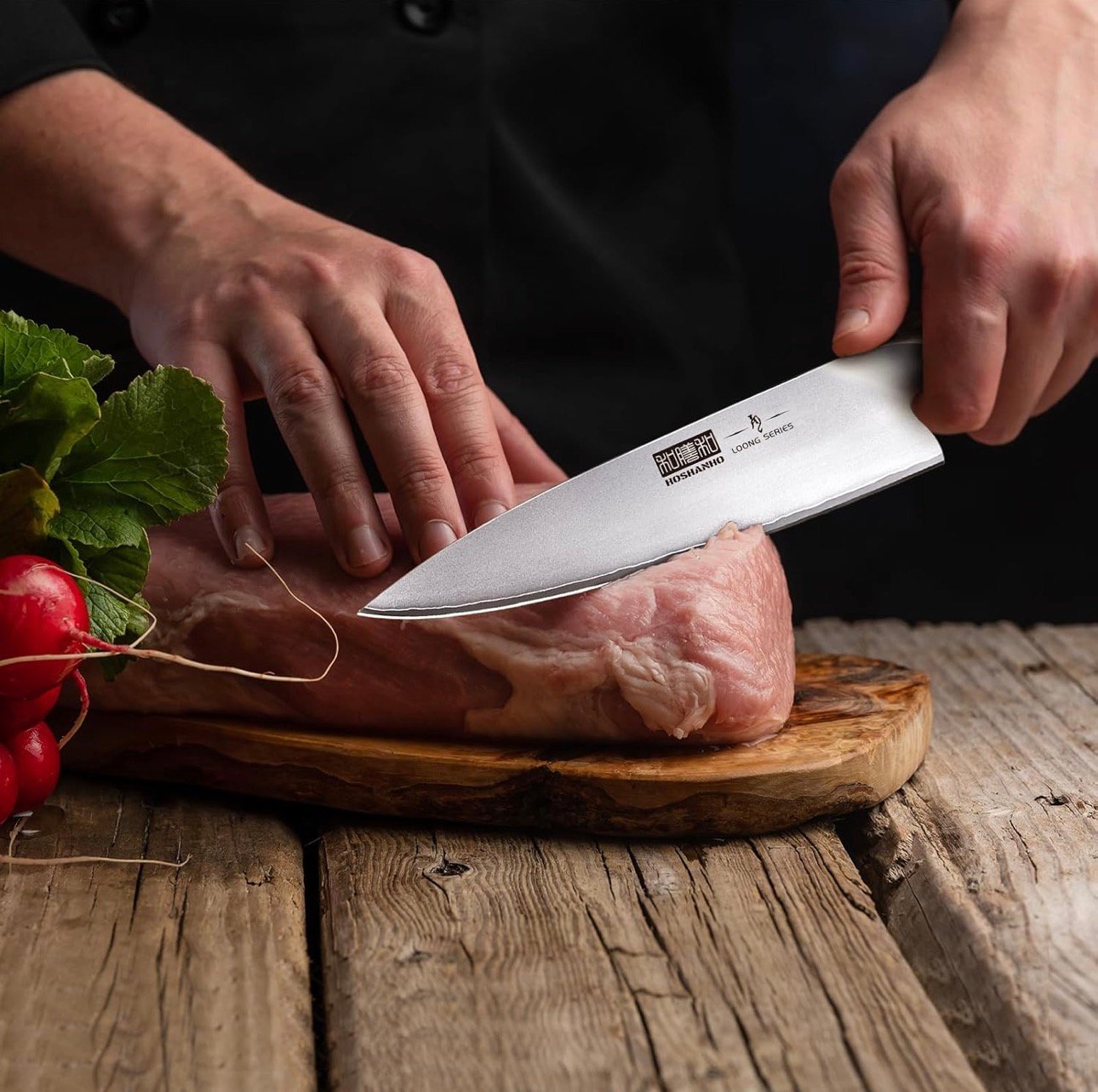 HOSHANHO Kitchen Knife in Japanese High Carbon Steel, Professional High-Class Chef's Knife 8 inch, Non-slip Ultra Sharp Cooking Knives with Ergonomic Handle - Image 2