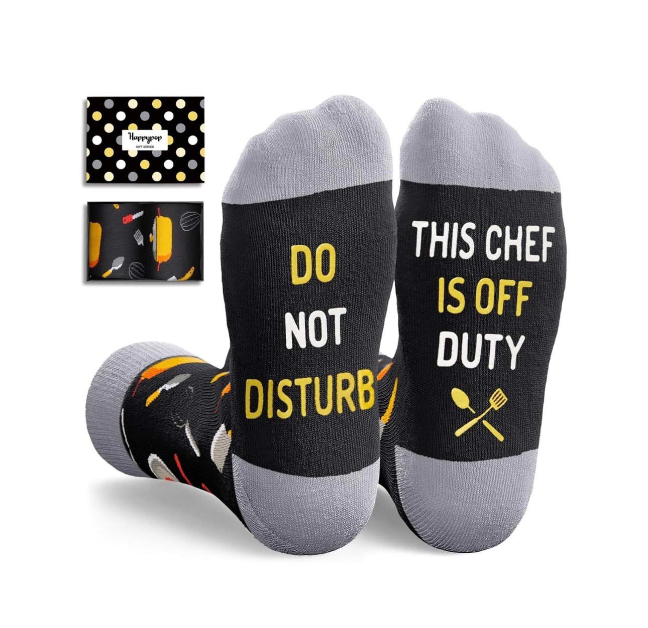 HAPPYPOP Gifts for Geek Chef - Funny Socks for Chef Men Women