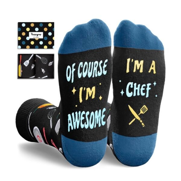 HAPPYPOP Funny Gifts for Men Women - Chef Socks