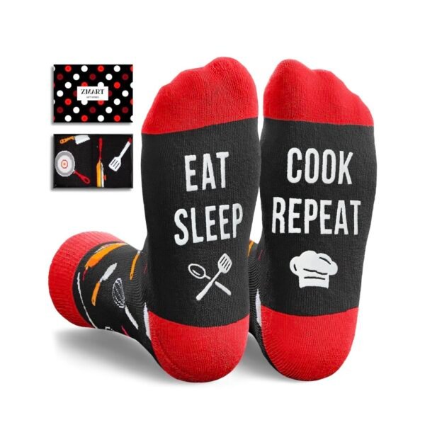 Zmart Socks "Eat, Sleep, Cook, Repeat" Gifts for Chef