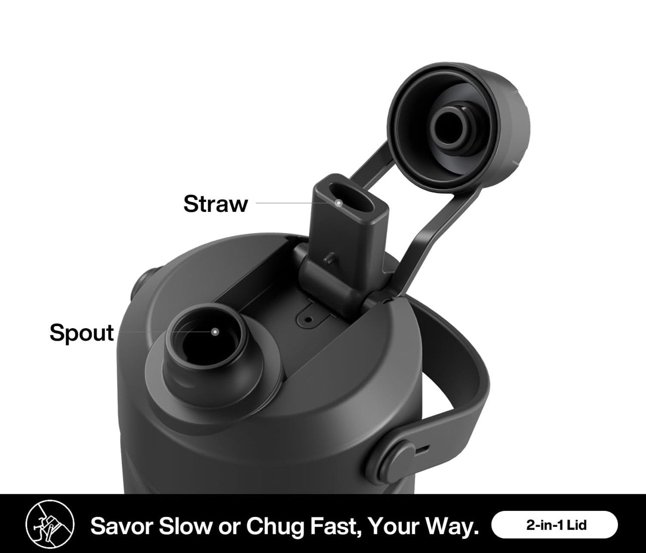 Leak-Proof, Fits in Car Cup Holder, Stainless Steel Water Bottle for Sports, Travel, and School (Dark Knight) - Image 3