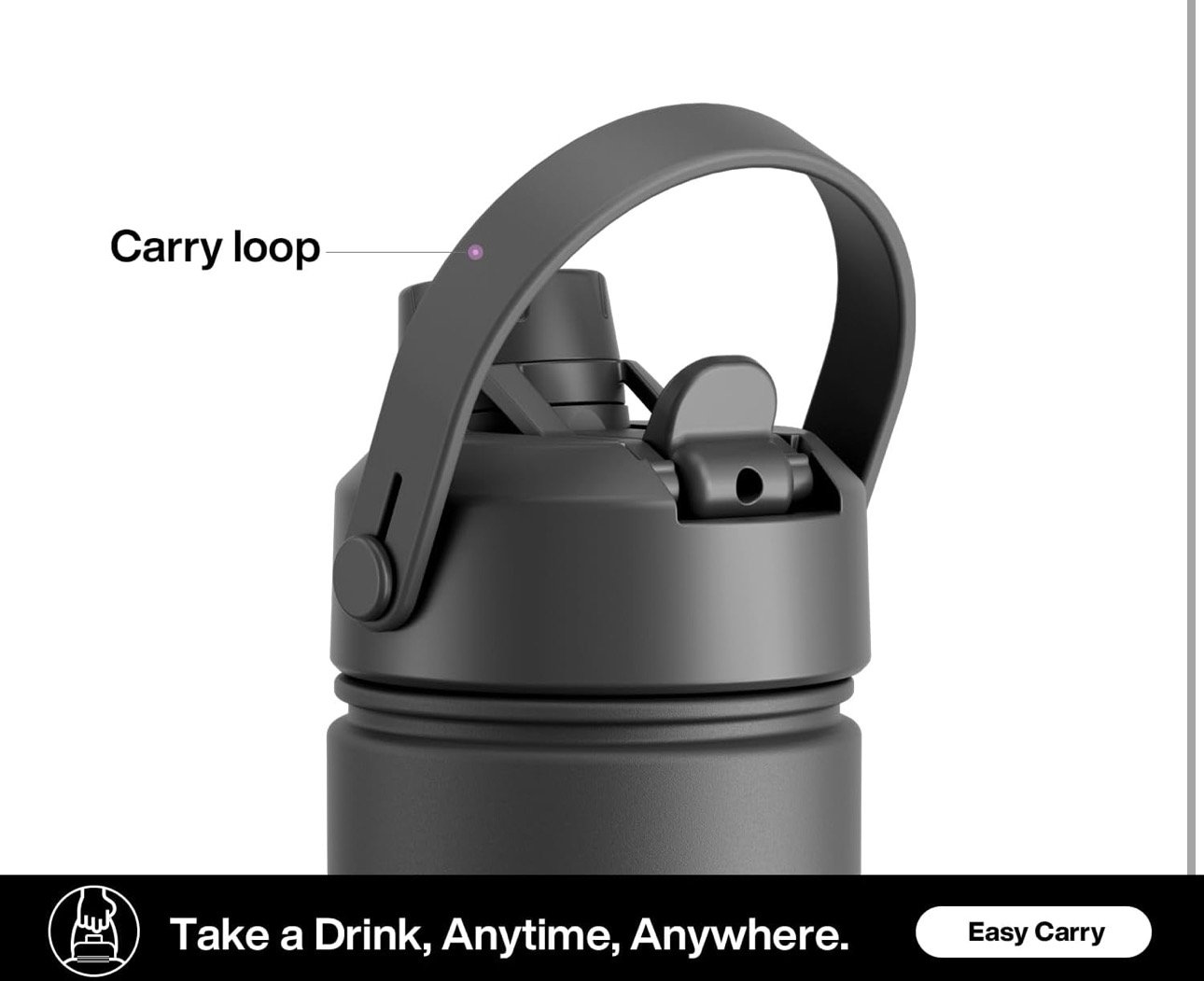 Leak-Proof, Fits in Car Cup Holder, Stainless Steel Water Bottle for Sports, Travel, and School (Dark Knight) - Image 6