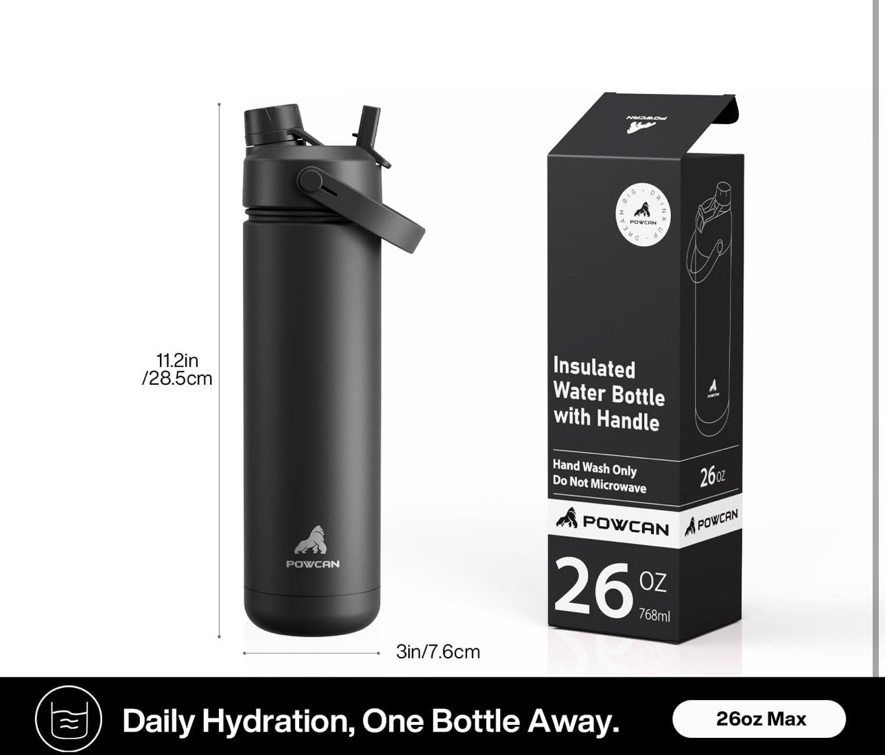 Leak-Proof, Fits in Car Cup Holder, Stainless Steel Water Bottle for Sports, Travel, and School (Dark Knight) - Image 7