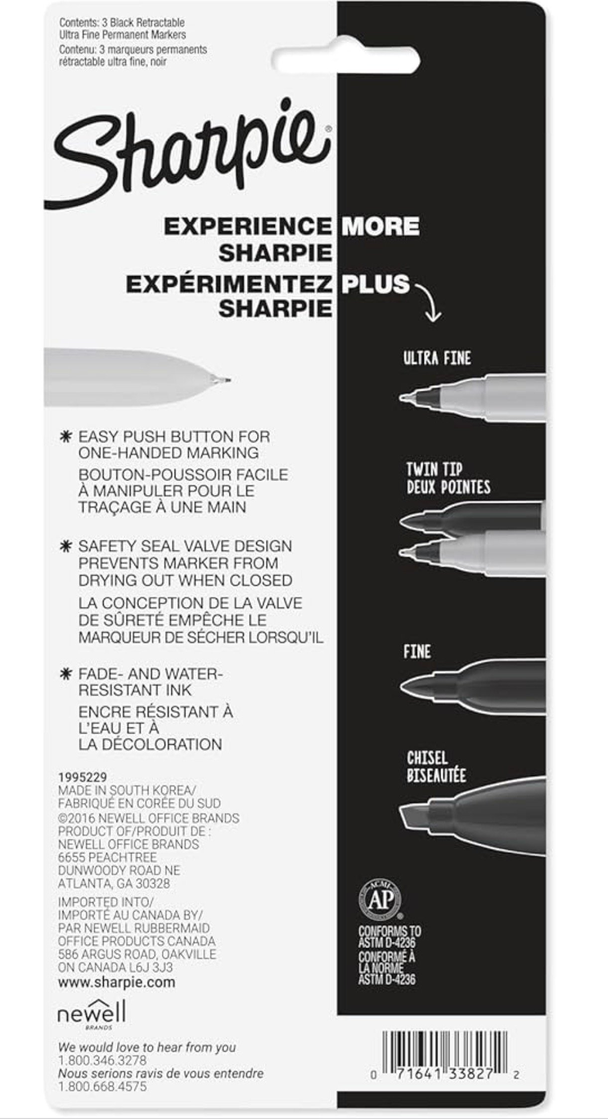 Sharpie Retractable Permanent Markers, Ultra Fine Point, Black, 3 Count - Image 5