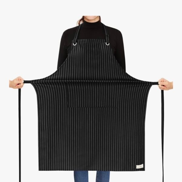ROTANET Stripe Stretch Apron for Men Women Chef Big and Tall Large Striped Aprons with Pockets for Kitchen Cooking Waterproof