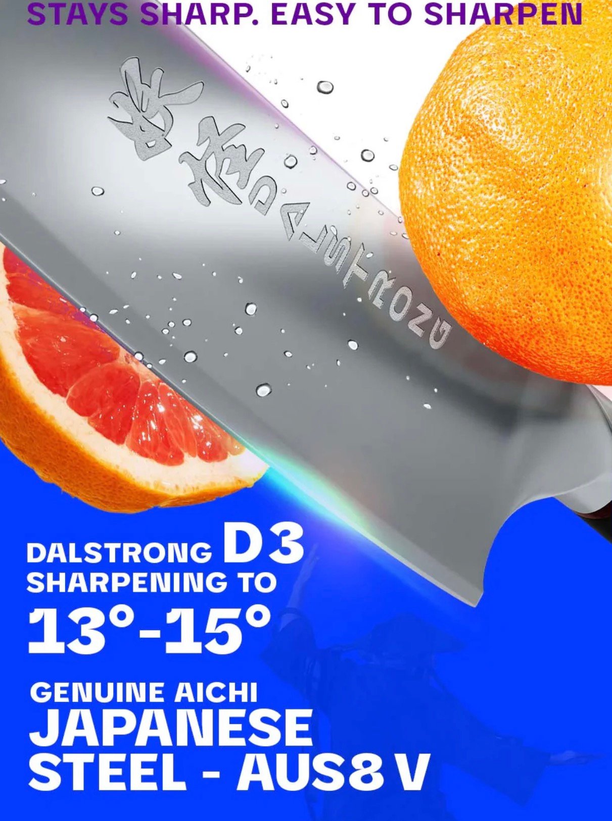 Phantom Series Chef's Knife 8" Black - Image 3