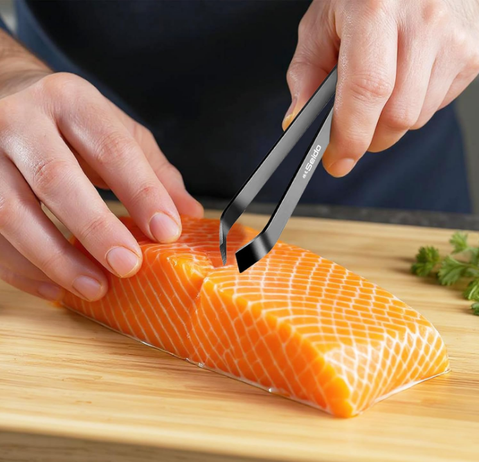 Seido 6-Piece Plating Tweezer Set – Professional Stainless Steel Culinary Tools with Non-Slip Grip, Straight & Curved Tweezers, Fish Bone Tweezer, Spatula, Tasting Spoon, Case Included - Image 5
