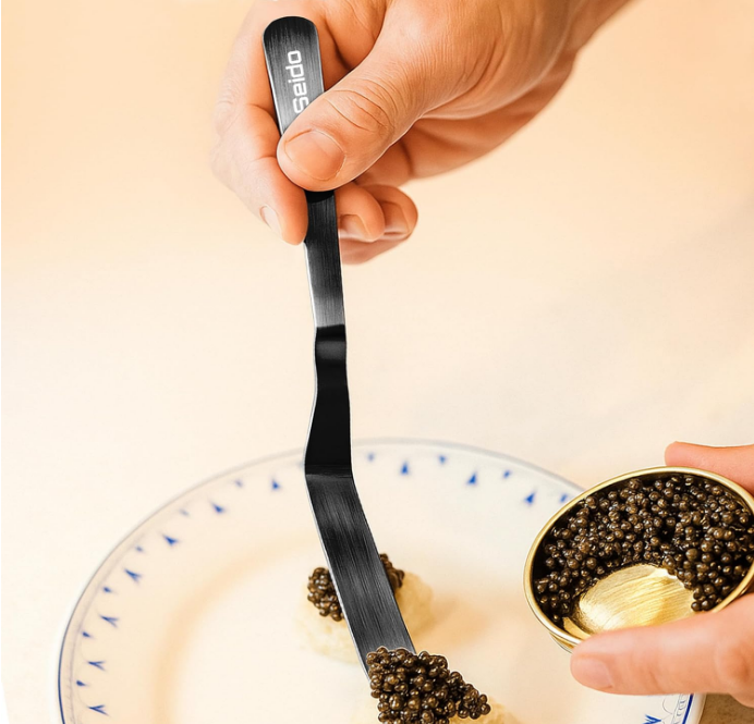 Seido 6-Piece Plating Tweezer Set – Professional Stainless Steel Culinary Tools with Non-Slip Grip, Straight & Curved Tweezers, Fish Bone Tweezer, Spatula, Tasting Spoon, Case Included - Image 6