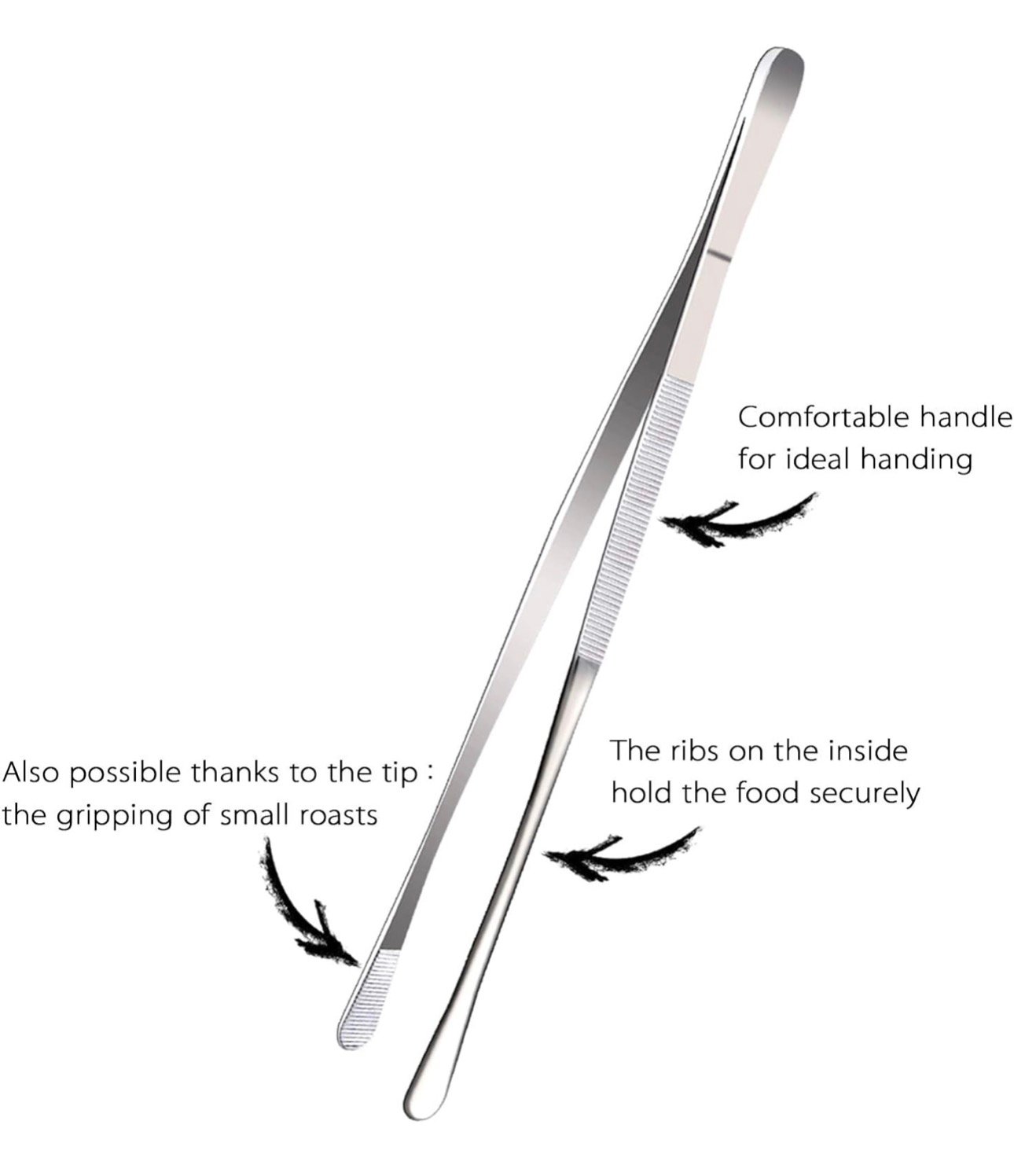 2 Pcs 12-Inch Fine Tweezer Tongs, Extra-Long Stainless Steel Tweezers Tongs - Image 4