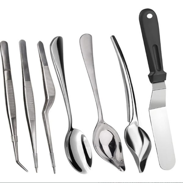 Culinary Specialty Tools,Professional Chef Plating Kit, 7 Piece, Stainless Steel