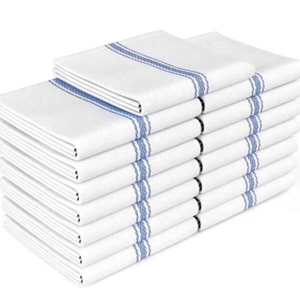 Zeppoli Classic Dish Towels - 15 Pack - 14" by 25" - 100% Cotton Kitchen Towels - Reusable Bulk Cleaning Cloths - Machine Washable